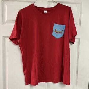 St Louis Cardinals Red Short Sleeve T-Shirt XL with Blue Logo Front Pocket used
